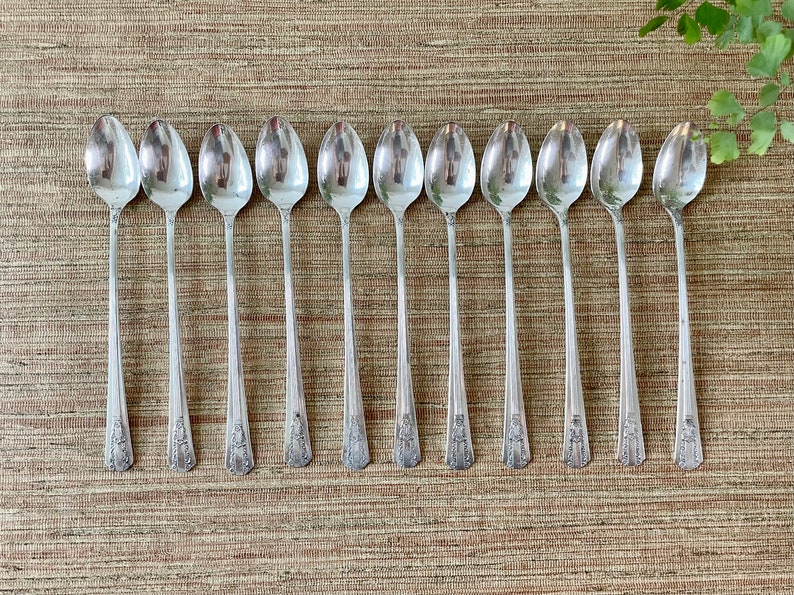 Vintage Wm A Rogers Sectional Oneida Ltd. Flatware Lido Pattern Silverplate Spoon Set 27 Pieces image 5