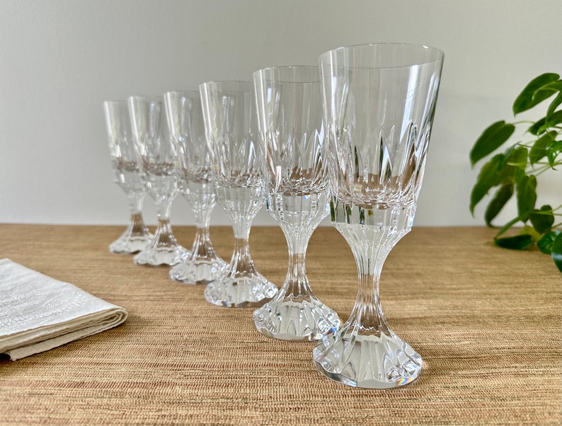 Vintage Baccarat DAssas Crystal Wine Glasses Set of 6 image 4