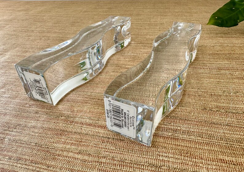 Vintage Lenox Crystal Ovations Serenity Candlesticks Set of 2 Curvy and Clear image 4