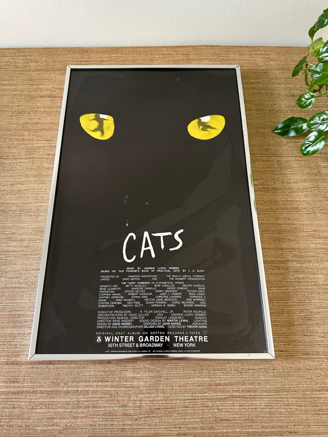 Vintage Original 1981 CATS Musical Winter Garden Theatre Framed