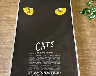 Vintage Original 1981 CATS Musical Winter Garden Theatre Framed Poster - New York