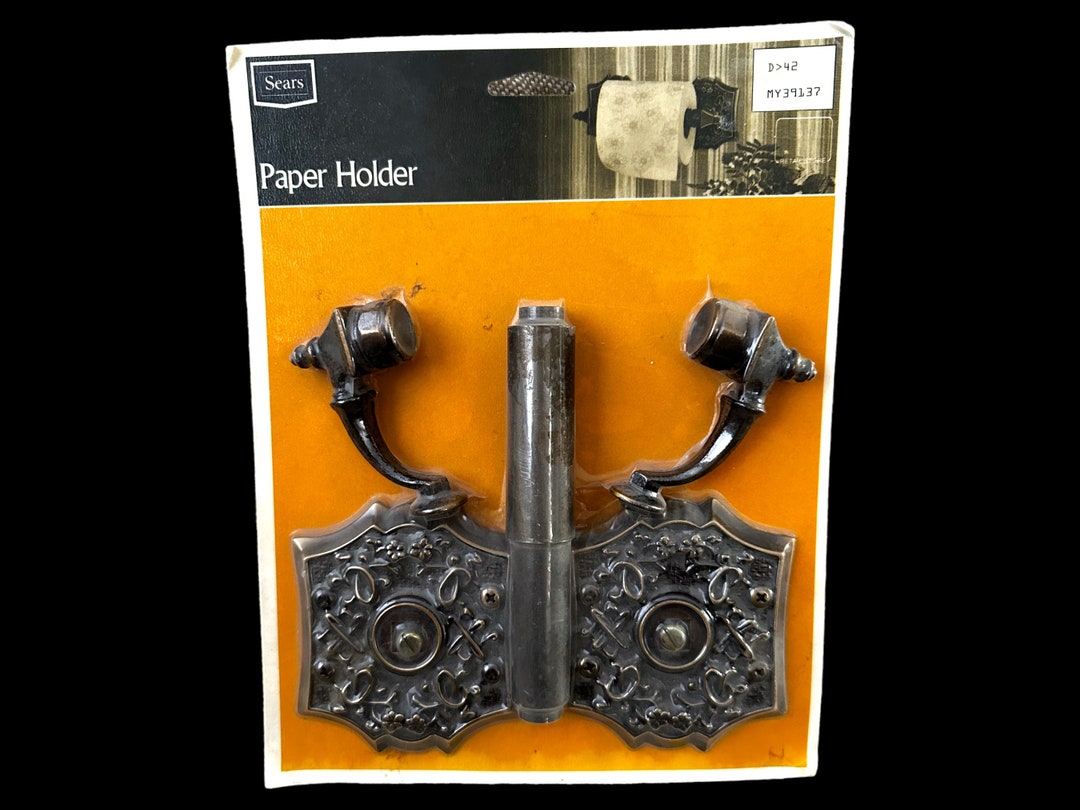 Sears Antique Brass Finish Toilet Paper Holder in Package Etsy