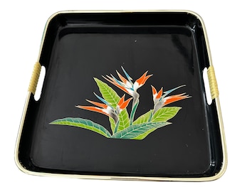 Decorative Tray with Bird of Paradise