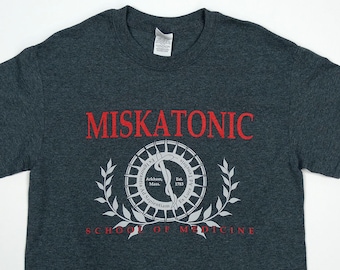 Miskatonic University School of Medicine T-Shirt by Crazed Lemming