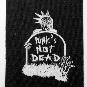 Punks Not Dead Zombie Grave Sew On Punk Patch Hand Screen Printed