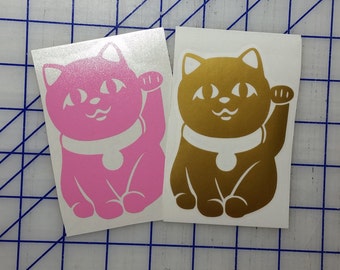 Lucky Cat Maneki Neko Beckoning Cat Stickers Vinyl Decal