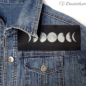 Glow In The Dark Moon Phases - Sew-on Canvas Patch
