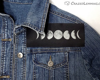 Glow In The Dark Moon Phases - Sew-on Canvas Patch