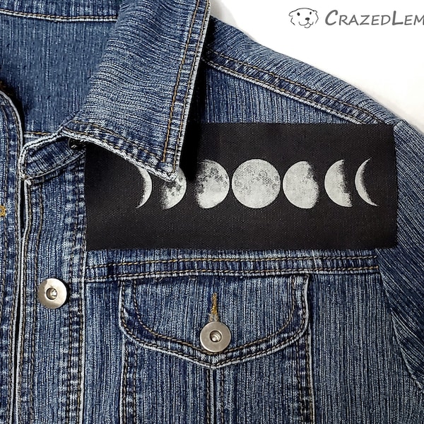 Glow In The Dark Moon Phases - Sew-on Canvas Patch