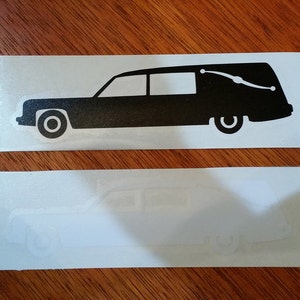 Hearse Vinyl Decal for Car Windows and Laptops