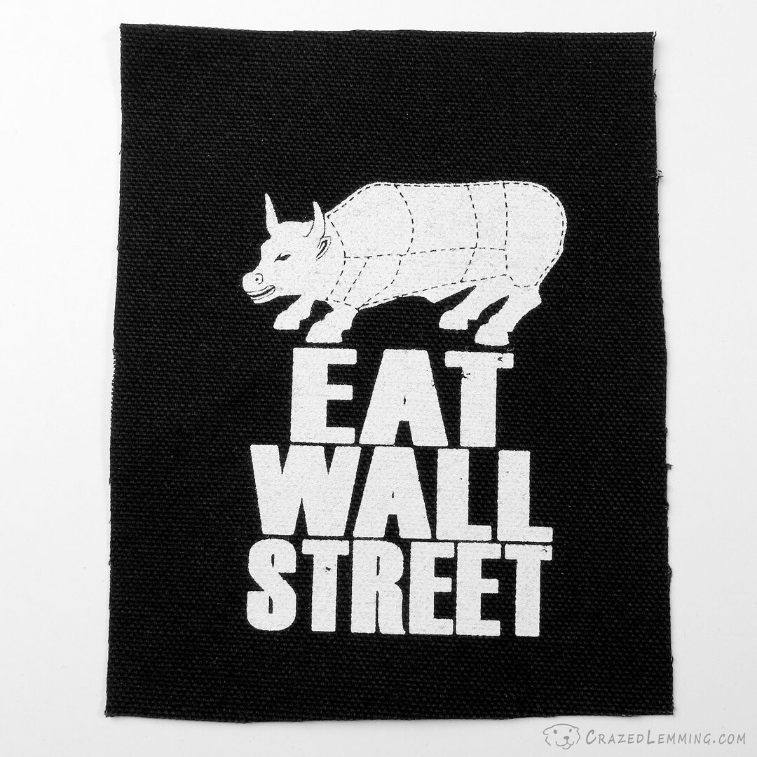 Eat Wall Street Bull Meat Chart Sew on Punk Patch Hand Screen Etsy