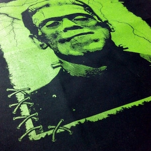 BIG Frankenstein Screen Printed Sew On Punk Patch Back Flag