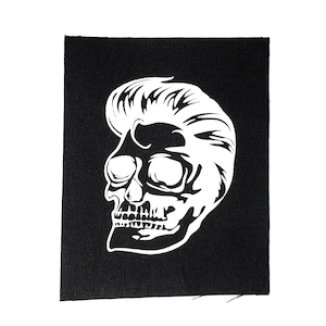 Rockabilly Greaser Skull Screenprinted Canvas Sew-on Patch - Etsy Australia