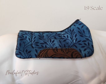 Peacock Blue Western Saddle Pad for Model Horses