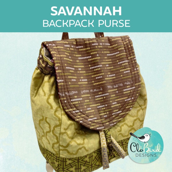 Savannah Backpack Purse ~ PDF Pattern