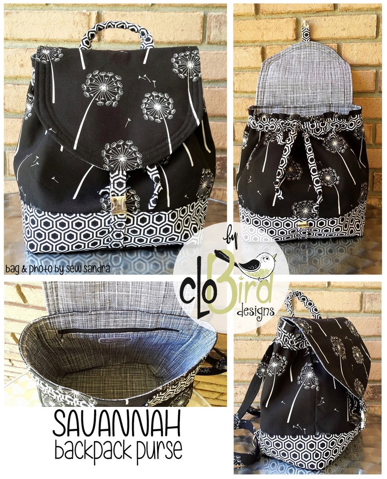 Savannah Backpack Purse PDF Pattern image 2