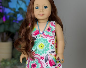 18 inch doll floral jumper dress//CLEARANCE