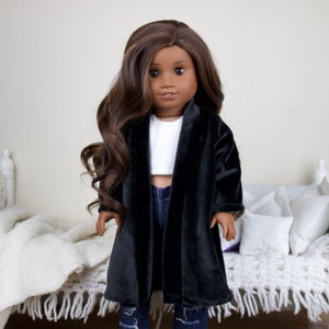 18 inch doll black velour kimono | fall / winter kimono/overcoat/duster