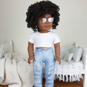 18 inch doll distressed jeans | acid wash jeans | Ripped Denim jeans/ Bleach washed/pants