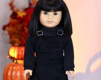 18 Inch Doll Overall Dress OR| Black Turtleneck OR Black Corduroy Dress