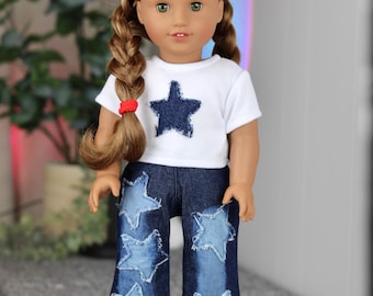 18 Inch Doll Distressed Star Jeans OR Shirt
