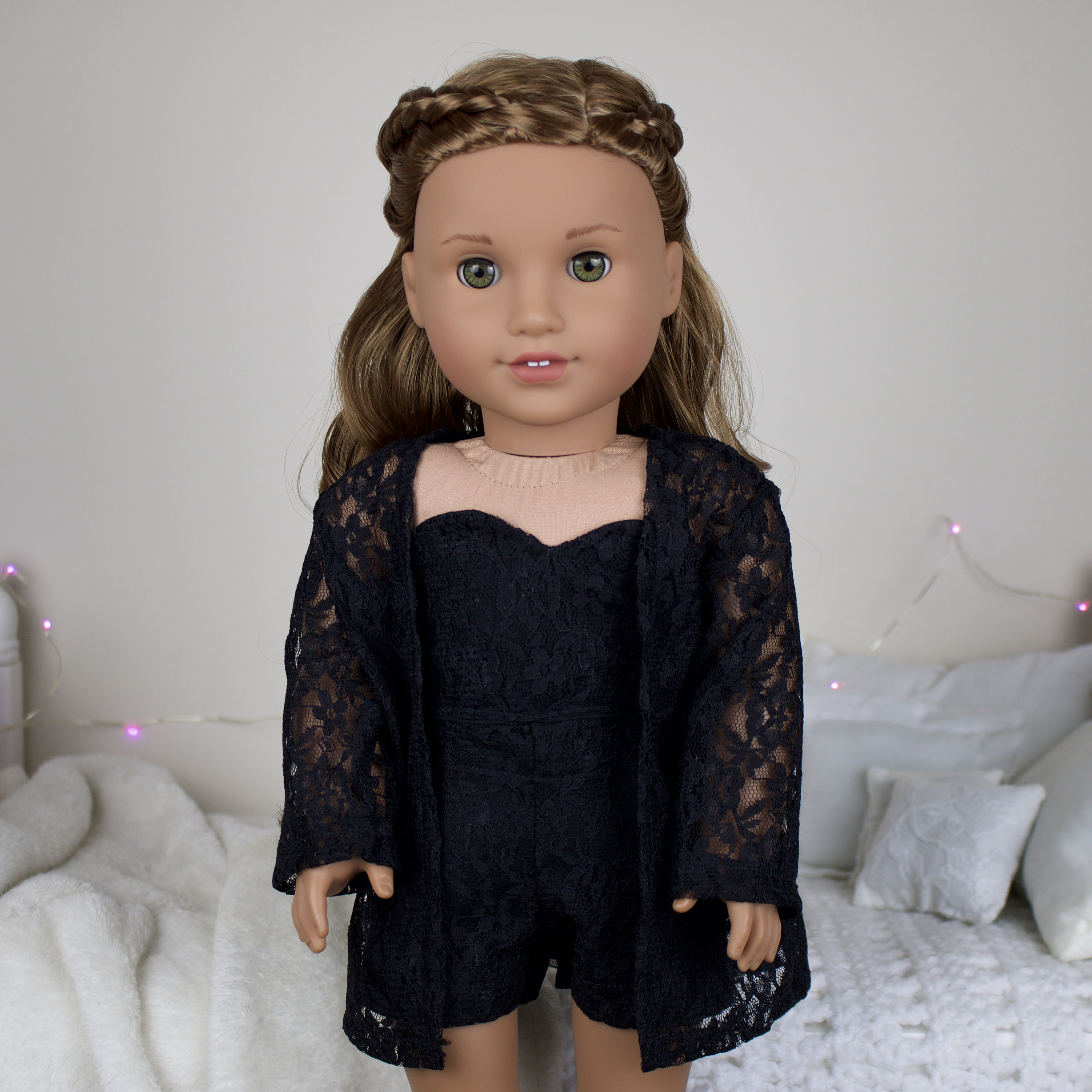 18 Inch Doll 3 Piece Black Lace Outfit Bustier Shorts Kimono Etsy