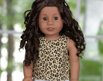 18 Inch Doll Animal print;Leopard Print Tank Top,tan and black.