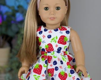 18 inch doll red strawberry skirt or crop top | skater skirt |flare skirt/ dressy outfit.