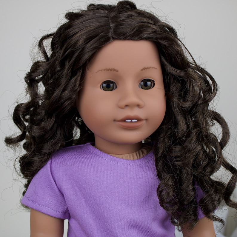 green distressed shirt purple 18 inch doll T-shirts blue tees white ripped jeans