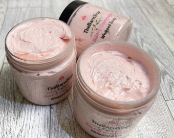 Pomegranate Champagne Whipped Soap: Fluffy Shaving & Body Wash
