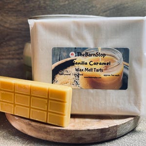 Vanilla Caramel Bliss Dessert scented wax melt strong scented wax snap bar plastic free