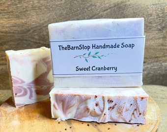 Handmade Soap -  Cranberry homemade soap, Handcrafted Cranberry Bliss