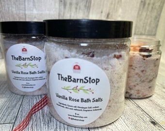 Bath Salts | Vanilla Rose Bath Soak | Spa Salts | Himalayan Salt Bath Soak