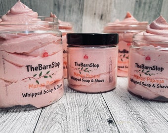 Mango Papaya Whipped Soap | Whipped Soap Shaving Soap | Whipped Body Wash | Whipped Shaving Cream |  Mango coconut milk whipped Soap