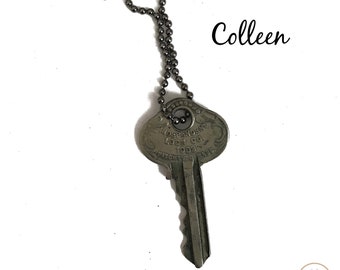 Rustic Chic: COLLEEN Vintage Key Necklace - Boho Necklace, Pendant Necklace