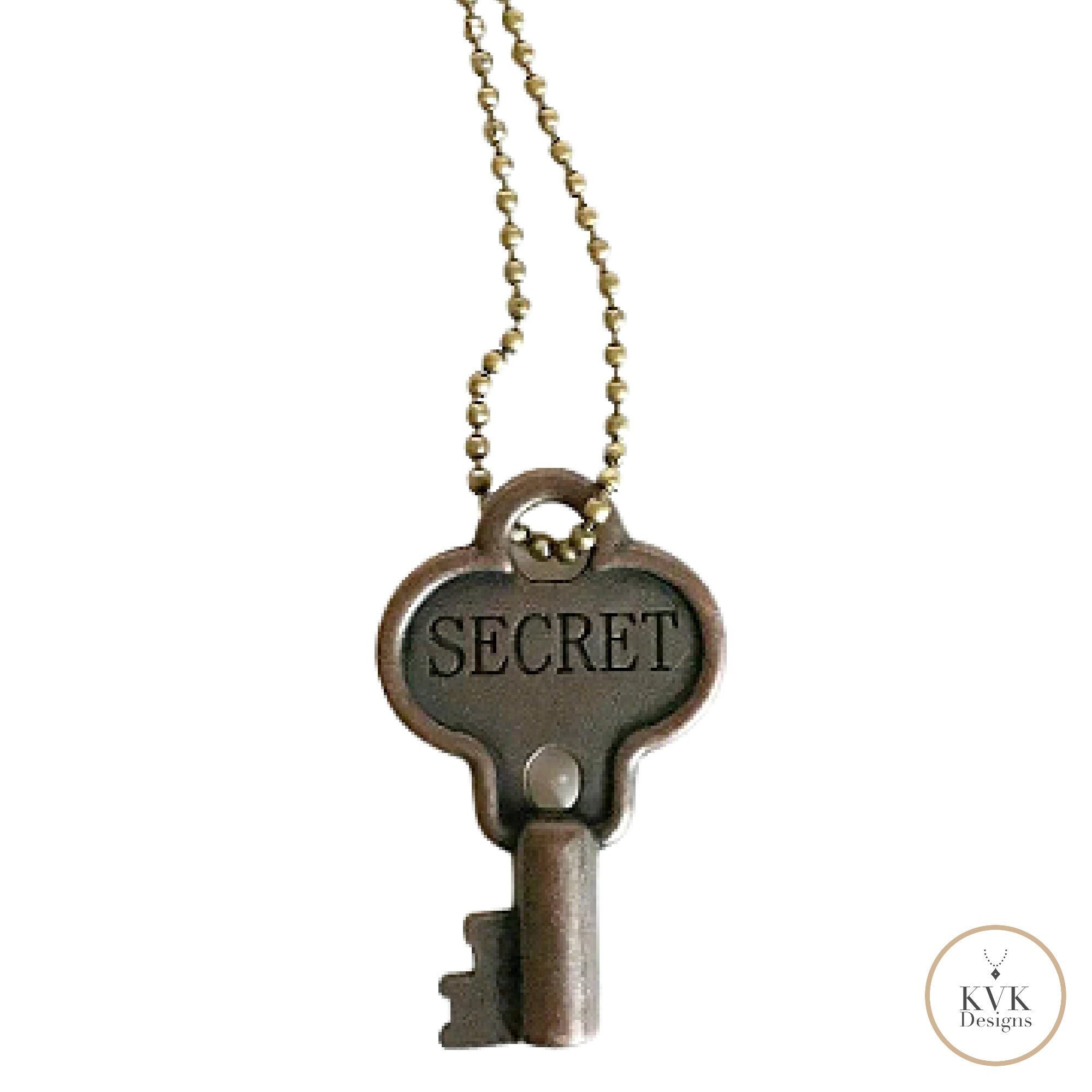 Round Skeleton Key Necklace Vintage Key Antique Key -  Finland