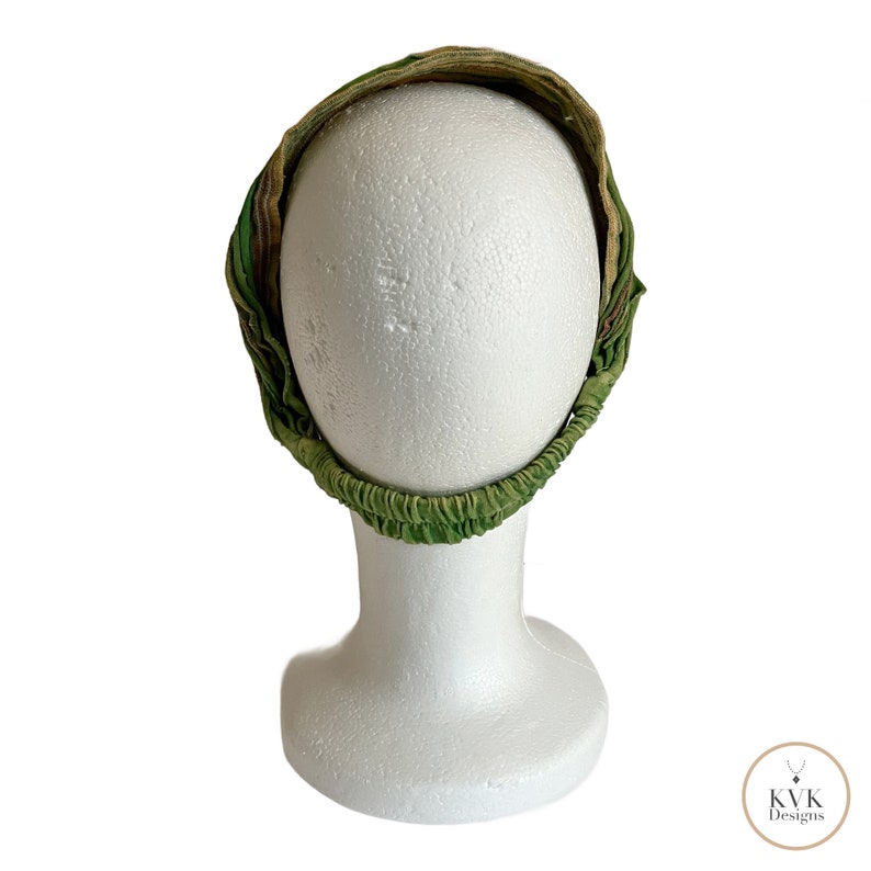 Green Striped Razor Cut Headband, Boho Headband, Headbands for Women, Hair Accessories, Head Wrap image 6