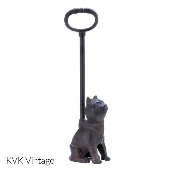 Cast Iron Cat Door Stop With Handle DoorStopper Animal Etsy