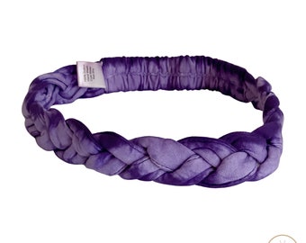 Purple Tie Dye Braided Headband - Boho Headband, Unique Hair Accessory