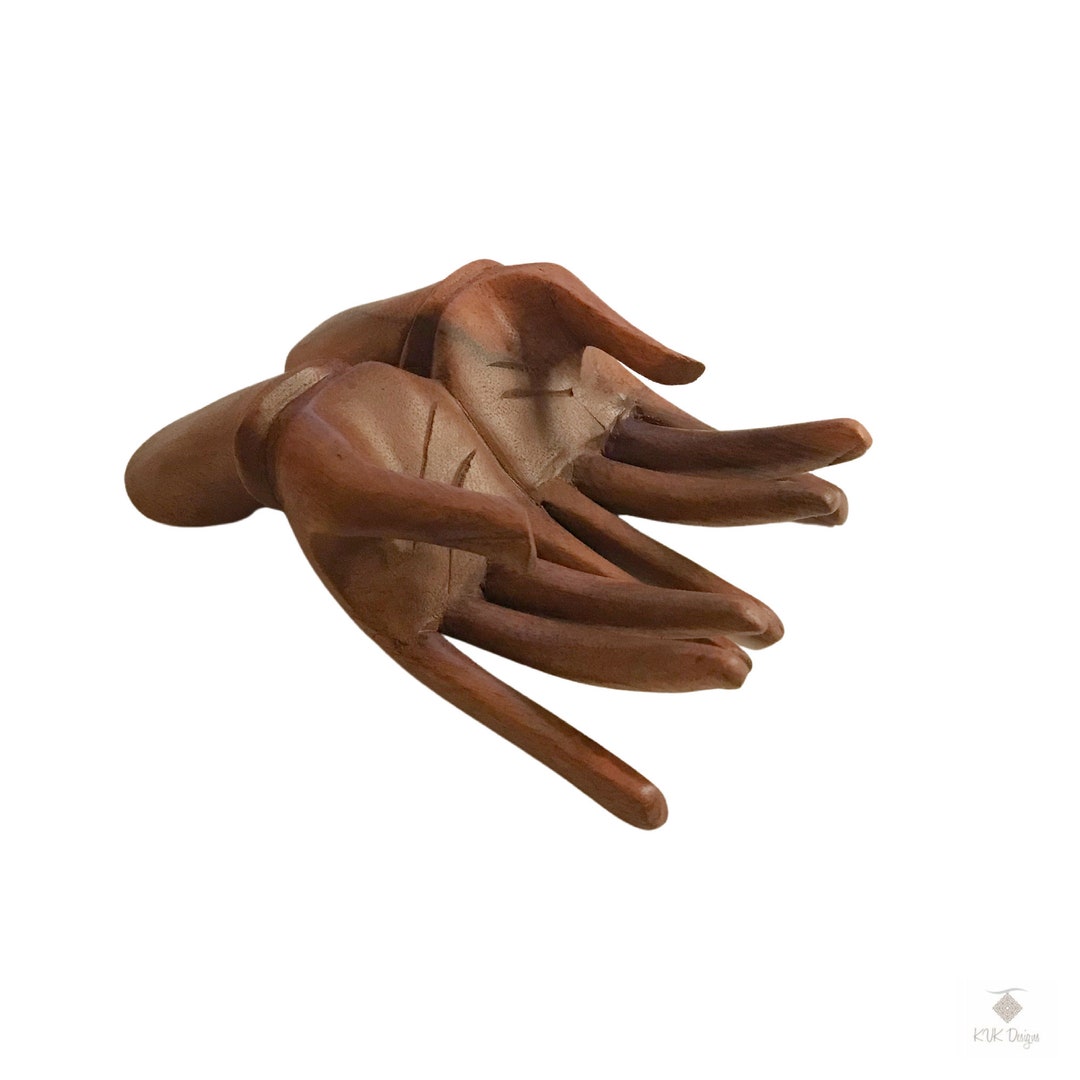 Hands Connected Wood Carving, Natural Wood, Wood Sculpture, Pair of Hands, Wooden Hands