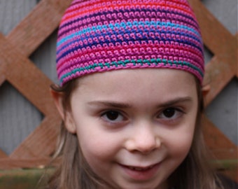 Childrens Kufi Skull Cap - Stylish Crocheted Beanie Hat, Ethically sourced