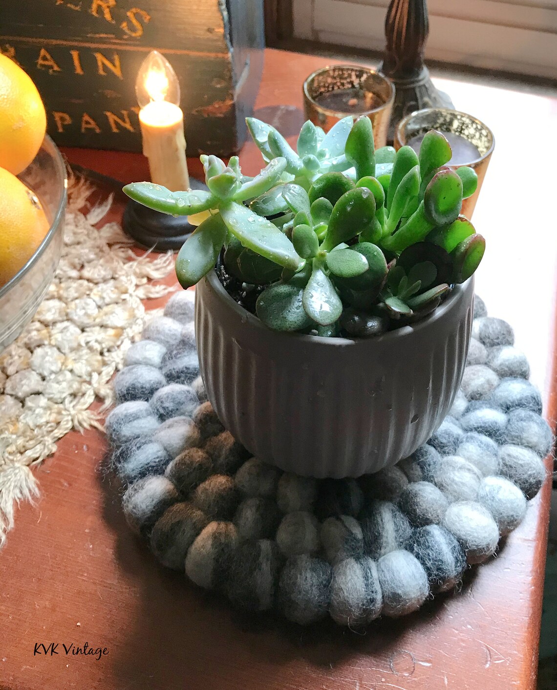 Mixed Grey Felt Ball Trivet Wool Trivets Fair Trade Etsy