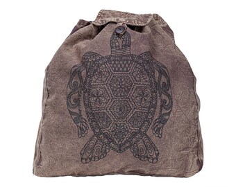 Sea Turtle Large Brown Crossbody Bag, Boho Bag, Shoulder Bag, Backpack Bag