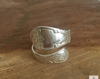Boho Flower Spoon Ring - Sterling Silver, Gift for Her, Artisan Silverware Jewelry