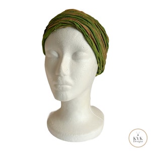 Green Striped Razor Cut Headband, Boho Headband, Headbands for Women, Hair Accessories, Head Wrap image 4