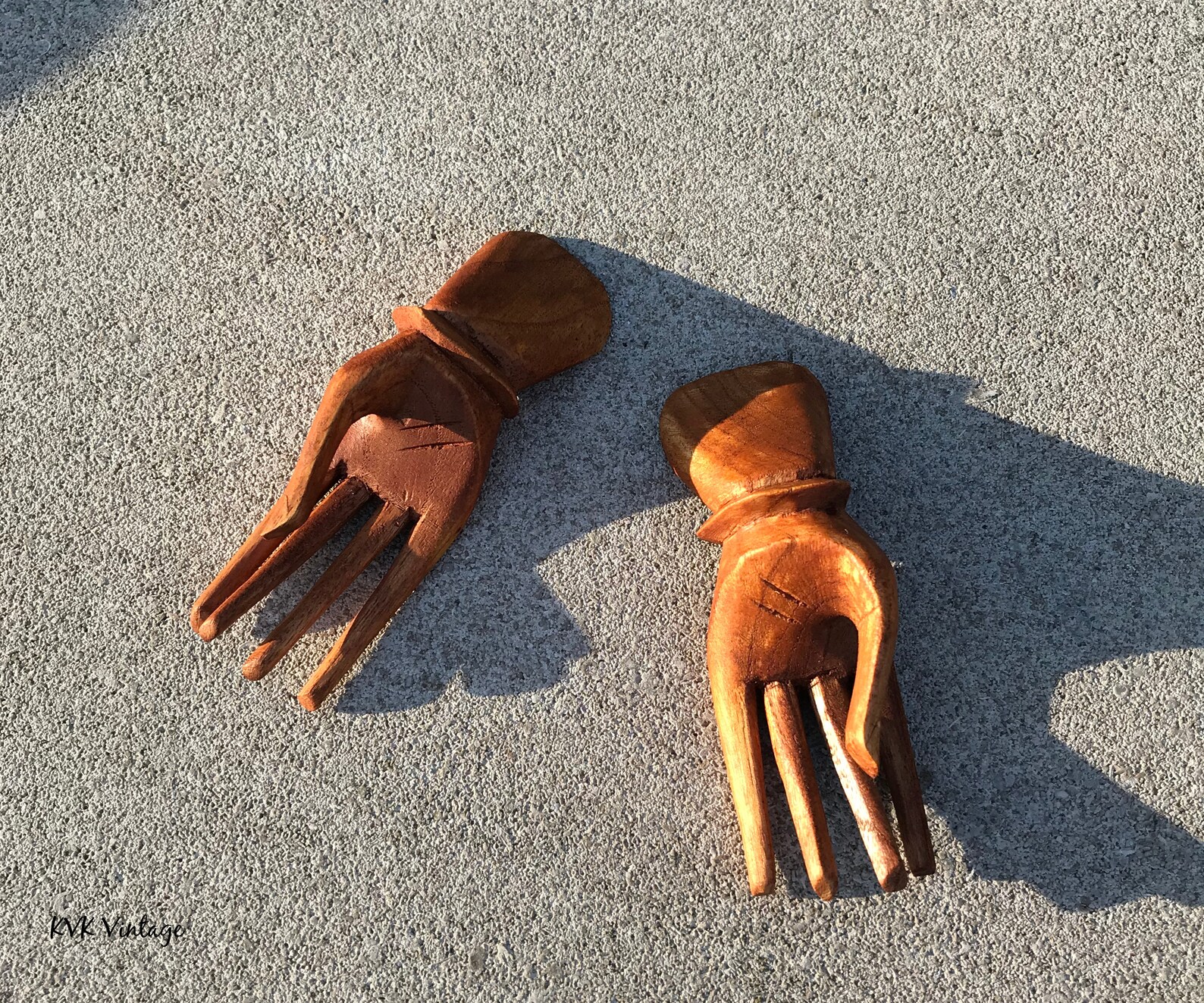 Set of 2 Wood Carved Miniature Hands Wood Sculpture Wooden Etsy