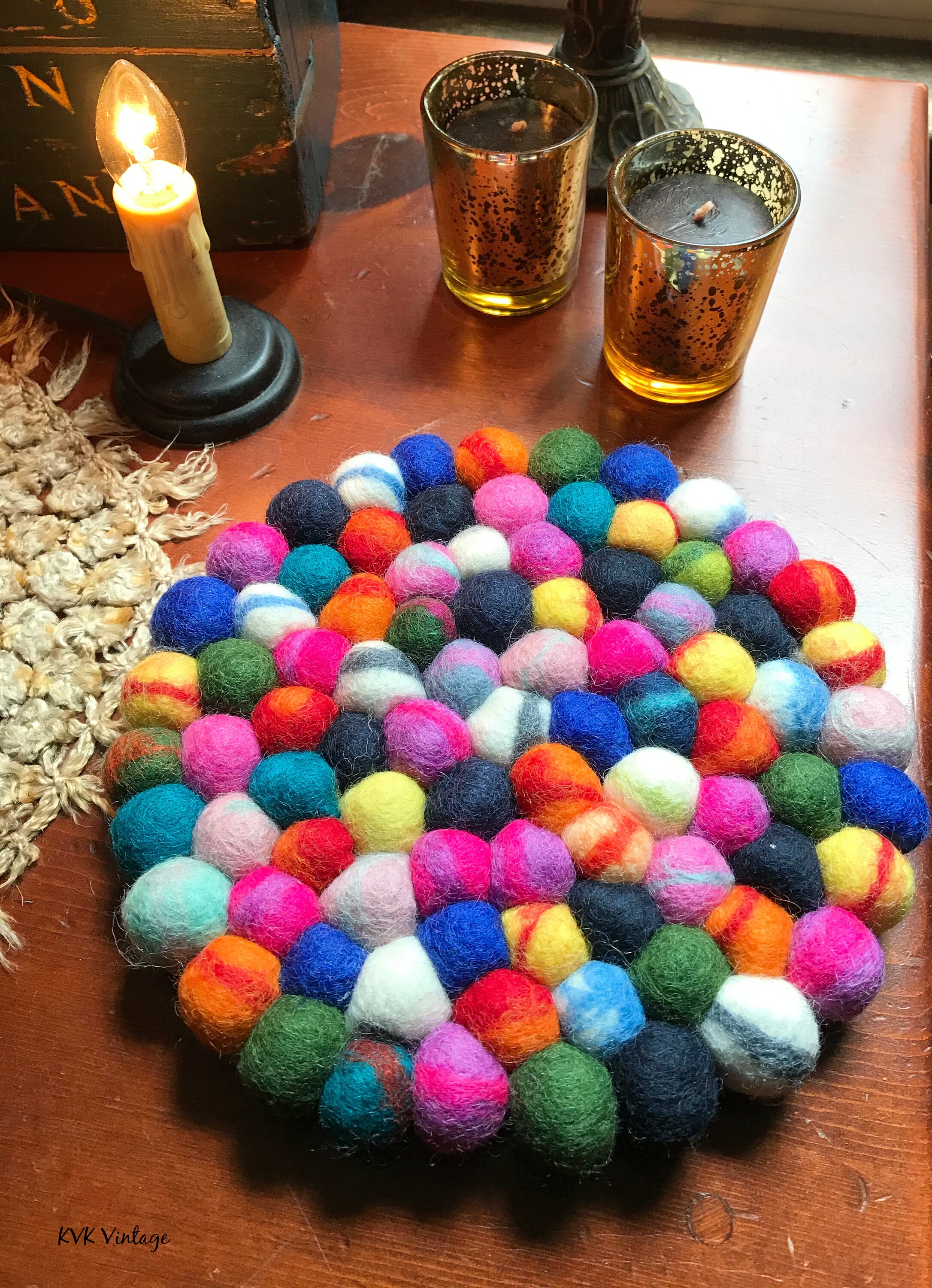 Yellow Felt Ball Trivet Wool Trivets Fair Trade Trivets Etsy