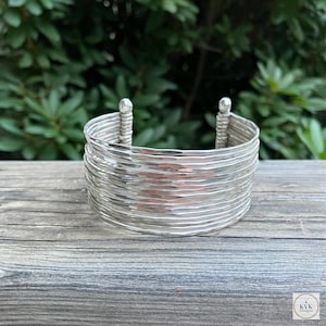 Wide Hammered Silver Cuff Bracelet, Boho Bracelet, Cuff Bracelet, Boho Jewelry