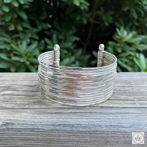 Wide Hammered Silver Cuff Bracelet, Boho Bracelet, Cuff Bracelet, Boho Jewelry