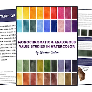 Monochromatic & Analogous Value Studies in Watercolor Digital PDF Lesson Value Study, Watercolor Lesson, Watercolor PDF, Watercolor Book image 2